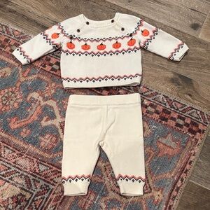 Janie and Jack Fair Isle Sweater Set- Fall Halloween Thanksgiving Pumpkin